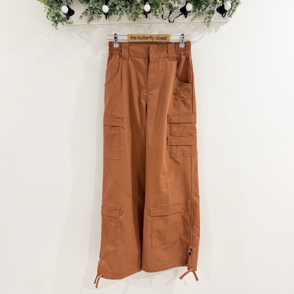 Jordan’s Women’s Cargo Ankle Zip Baggy Pant Rust Retro Size XS ZZ-628 - Picture 1 of 4